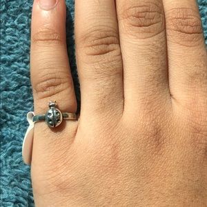 Vintage 925 Sterling Silver ladybug baby ring